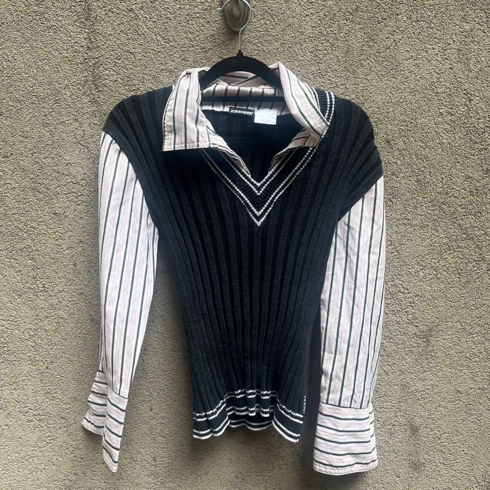 NOT FOR SALE Joe Boxer Black and White V-Neck Sweater